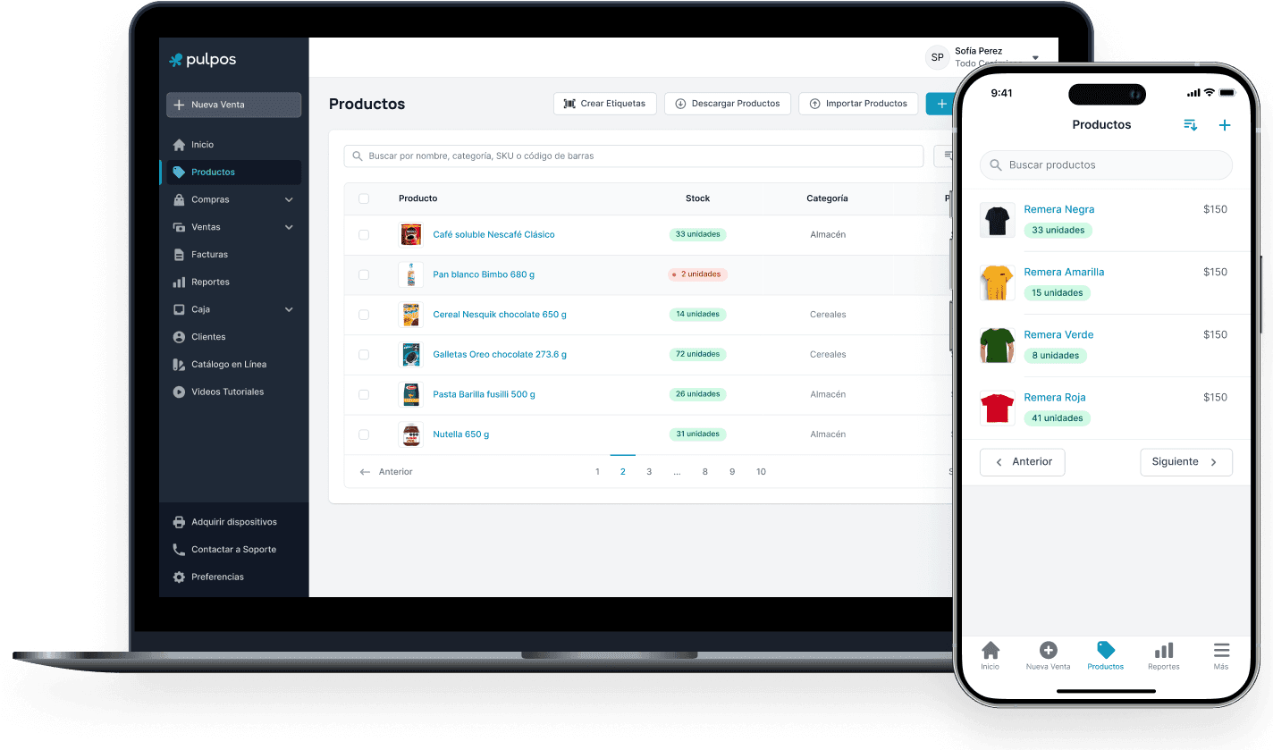 Pulpos Punto de Venta - Gestión de Inventario potente y simple