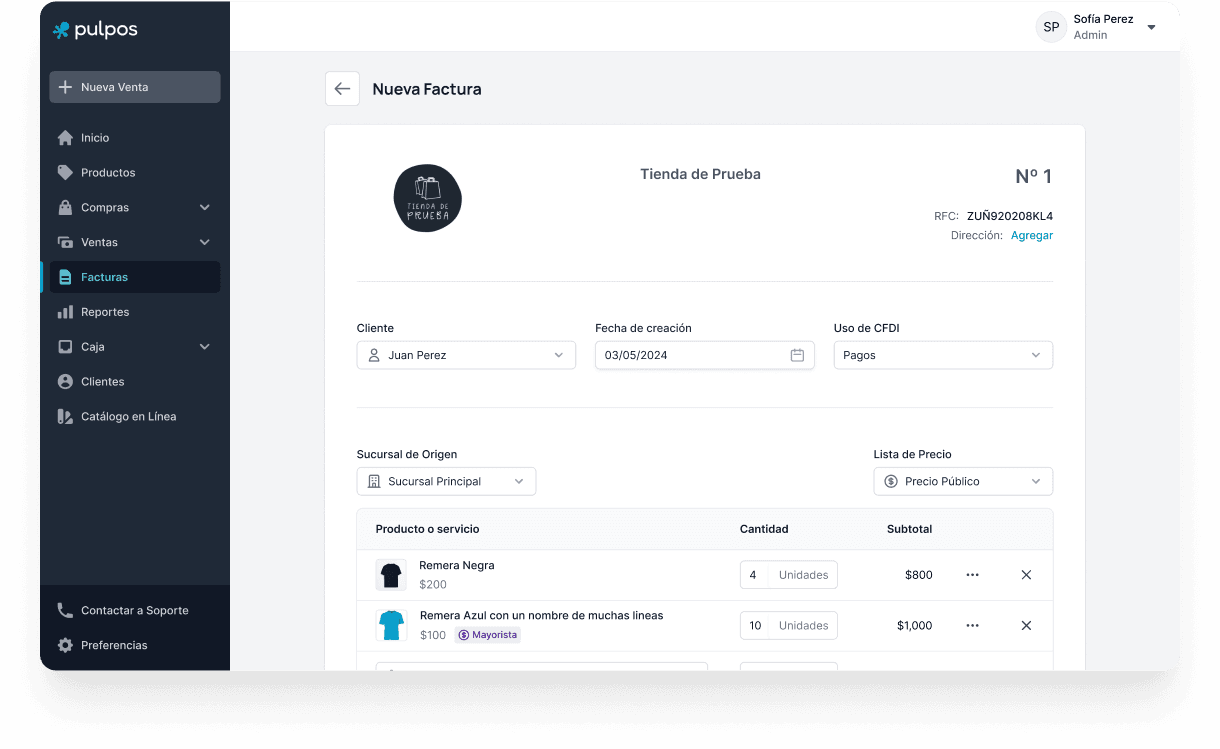 Factura tus Ventas con un Click